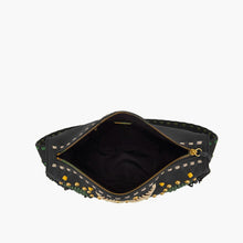 Load image into Gallery viewer, La Carrie Jungle Capsule Embroidered Fringe Shoulder Bag in Tumbled Black