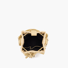 Load image into Gallery viewer, La Carrie Capsule Mirror Mini Bucket Bag in Natural Raffia &amp; Black Rope-Textile