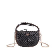Load image into Gallery viewer, La Carrie Night Edition Round Pochette in Quilted Leather