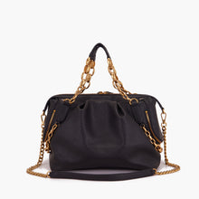 Load image into Gallery viewer, La Carrie Capsule Screaming Bell Cris Shopper in Black &amp; Beige Tumbled Leather
