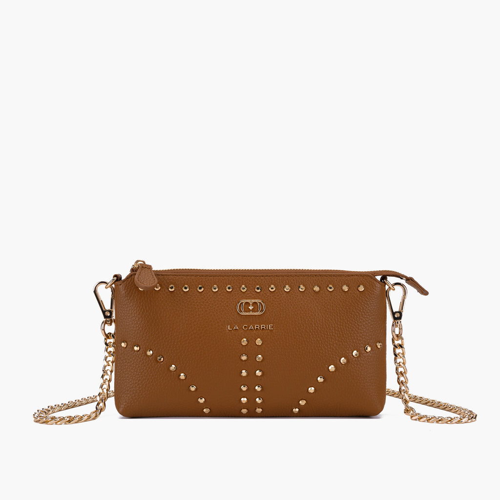 La Carrie Capsule Frivolous Double Wallet-Bag in Tumbled Leather – Black, Red, Cuoio & Ivory