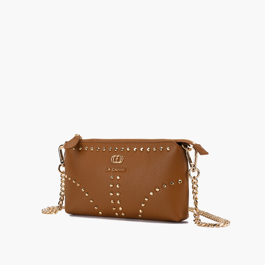 La Carrie Capsule Frivolous Double Wallet-Bag in Tumbled Leather – Black, Red, Cuoio & Ivory