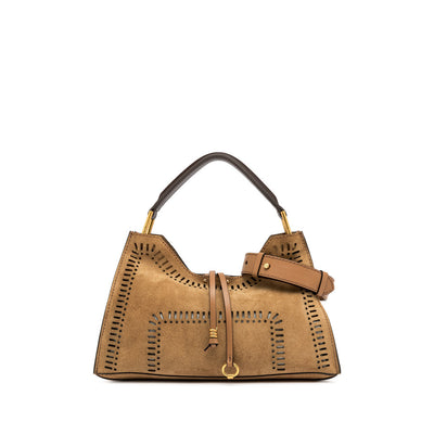 Gianni Chiarini Aurora 11265 Small Hobo Bag in Peanut Butter Suede-Effect Leather