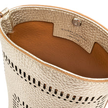 Load image into Gallery viewer, Gianni Chiarini Vanessa 11445 Small Bucket Bag in Light Gold Perforated Leather