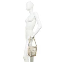 Load image into Gallery viewer, Gianni Chiarini Vanessa 11445 Small Bucket Bag in Light Gold Perforated Leather