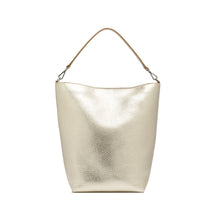 Load image into Gallery viewer, Gianni Chiarini Vanessa 11447 Large Perforated Leather Bucket Tote in Light Gold