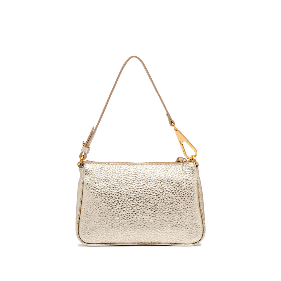 Gianni Chiarini Brooke 8750 Shoulder Bag in Black, Sabbia, Gold & Nature Pebbled Leather