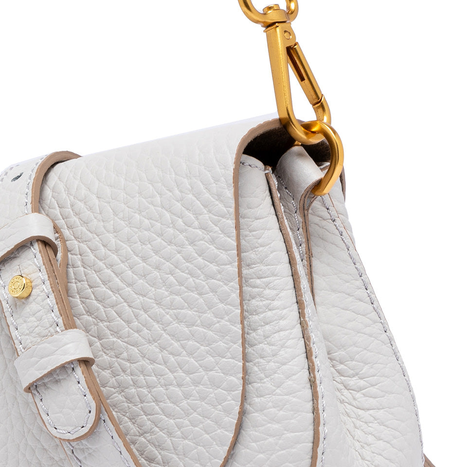 Gianni Chiarini Helena Round 11088 Shoulder Bag in Sabbia & Light Gold Pebbled Leather