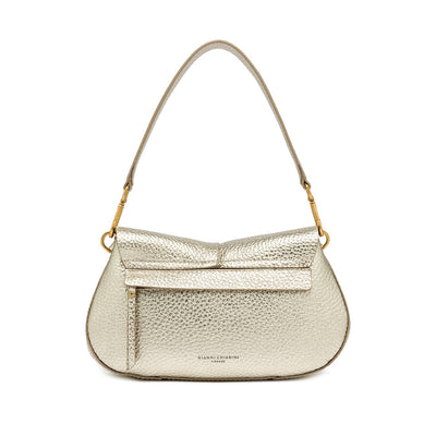 Gianni Chiarini Helena Round 11088 Shoulder Bag in Sabbia & Light Gold Pebbled Leather