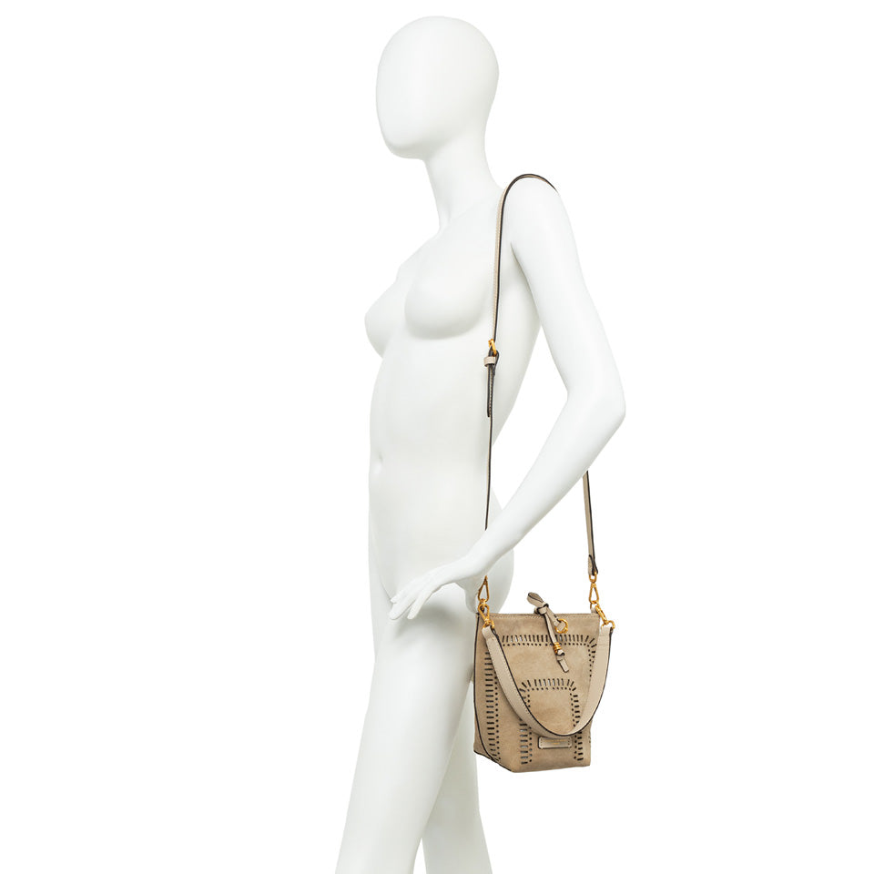 Gianni Chiarini Vanessa 11395 Small Perforated Bucket Bag in Sughero Leather