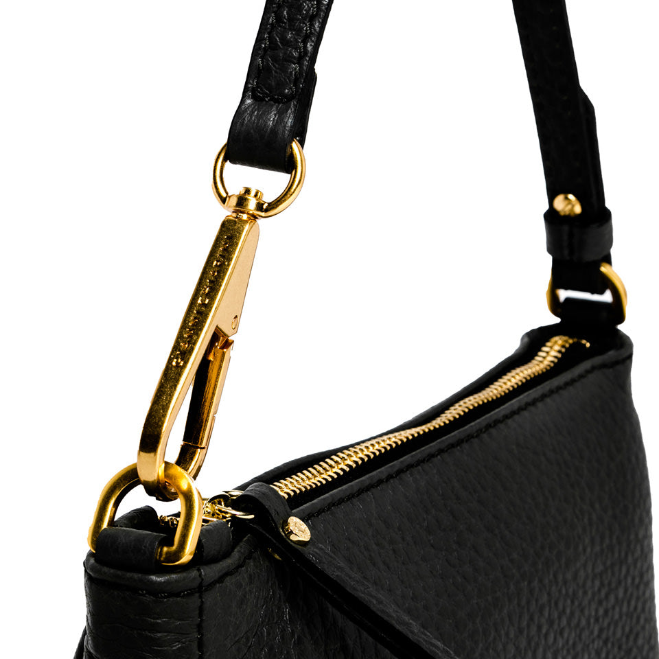 Gianni Chiarini Brooke 8750 Shoulder Bag in Black, Sabbia, Gold & Nature Pebbled Leather
