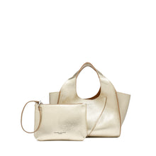 Load image into Gallery viewer, Gianni Chiarini Euforia 9554 Draped Tote in Light Gold Pebbled Leather