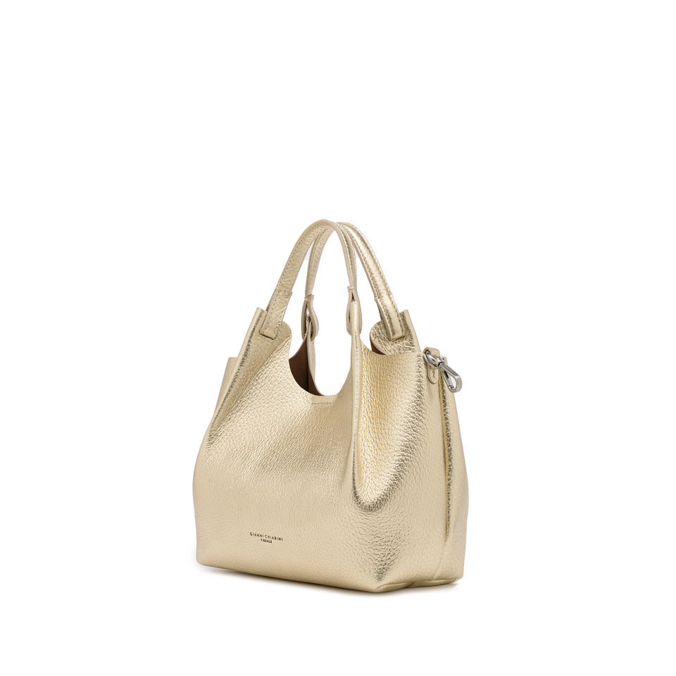 Gianni Chiarini Dua 9719 – Sabbia Light Gold Pebbled Leather Slouch Bag