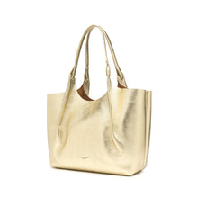 Load image into Gallery viewer, Gianni Chiarini Dua 9720 Tote in Sabbia &amp; Light Gold Pebbled Leather