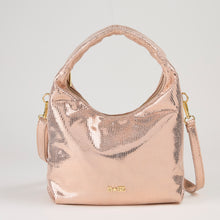Load image into Gallery viewer, MBRC Capsule Lux Line Shoulder Bag in Powder &amp; Gold Leather