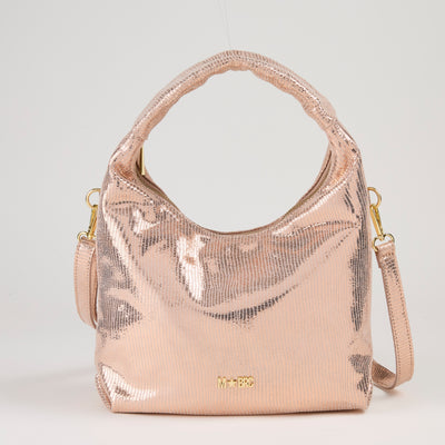 MBRC Capsule Lux Line Shoulder Bag in Powder & Gold Leather