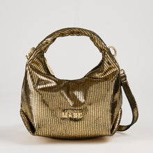 Load image into Gallery viewer, LUX Line Metallic Gold Shoulder Satchel