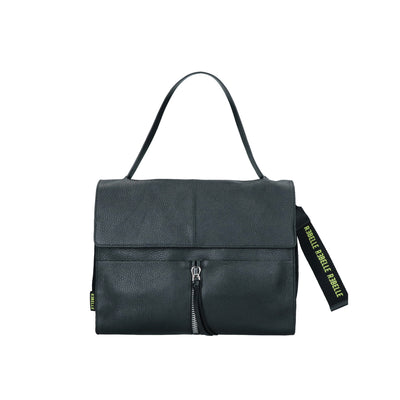 Le Rebelle Clio Satchel L Dollaro in Black, Marble & Almond