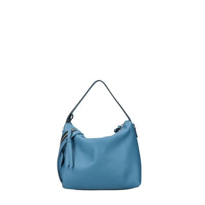 Le Rebelle Dita Small Dollaro Shoulder Bag in Laminato Silver, Laminato Gold, Black & Gipsy Blue
