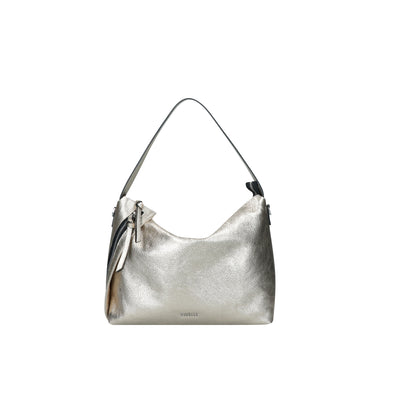 Le Rebelle Dita Big Dollaro Shoulder Bag in Laminato Gold, Black, Gipsy Blue & Silver
