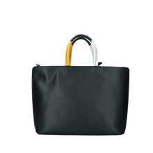 Load image into Gallery viewer, Le Rebelle Filippa Leather Tote in Black, Shell &amp; Cognac