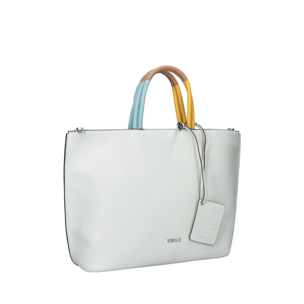 Le Rebelle Filippa Leather Tote in Black, Shell & Cognac