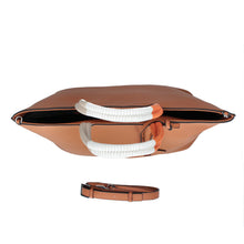 Load image into Gallery viewer, Le Rebelle Filippa Leather Tote in Black, Shell &amp; Cognac