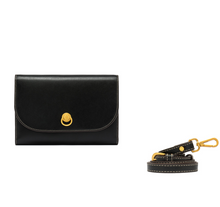 Load image into Gallery viewer, Gianni Chiarini ISA Mini Flap Crossbody in Polished Nero Leather