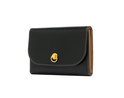 Gianni Chiarini ISA Mini Flap Crossbody in Polished Nero Leather