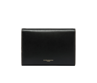 Gianni Chiarini ISA Mini Flap Crossbody in Polished Nero Leather