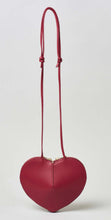 Load image into Gallery viewer, Atelierlava Cuore Heart-Shaped Crossbody Bag in Black &amp; Red Calf Leather