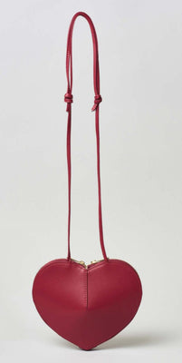 Atelierlava Cuore Heart-Shaped Crossbody Bag in Black & Red Calf Leather