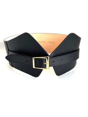 Atelierlava Calf Vitello “Crumbs” Leather Belt in White & Black